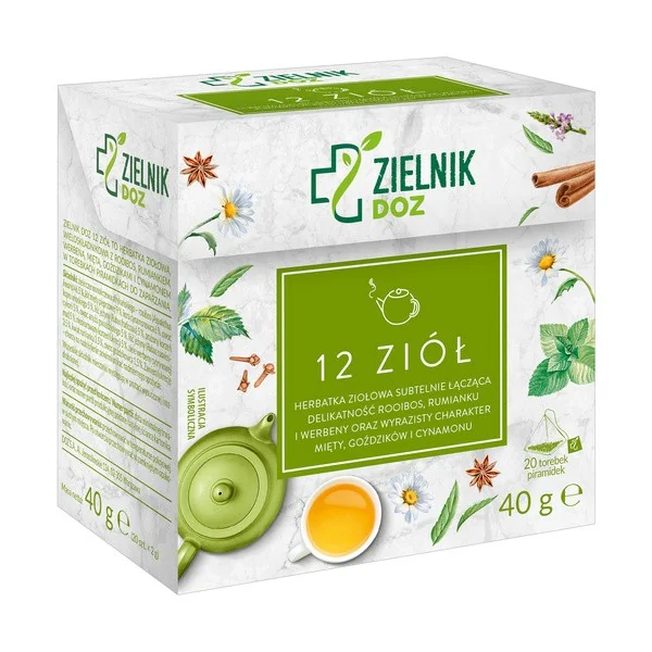 12 ziół herbatka ziołowa 2g x 20 szt [ZIELNIK DOZ] - ZIELNIK DOZ