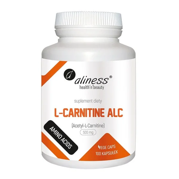 Acetylo L-karnityna 500 mg 100 kapsułek [Aliness] - Aliness Health'N'Beauty