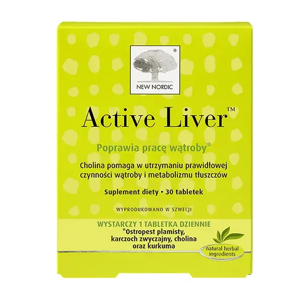 Active Liver Ostropest Plamisty 250mg 30 tabletek [New Nordic] - New Nordic