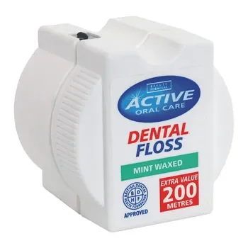 Active nić dentystyczna miętowa woskowana 200m [BEAUTY FORMULAS] - BEAUTY FORMULAS