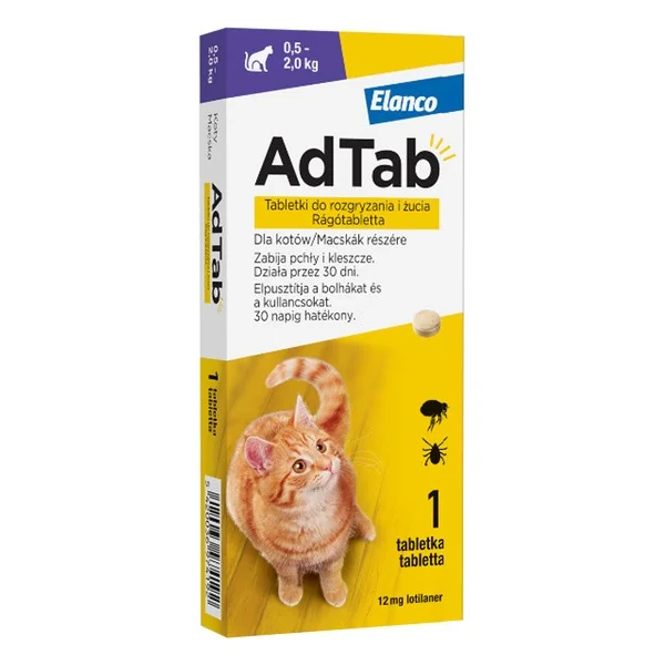 AdTab 12 mg tabletka do rozgryzania i żucia dla kotów 1 szt. [AdTab] - AdTab