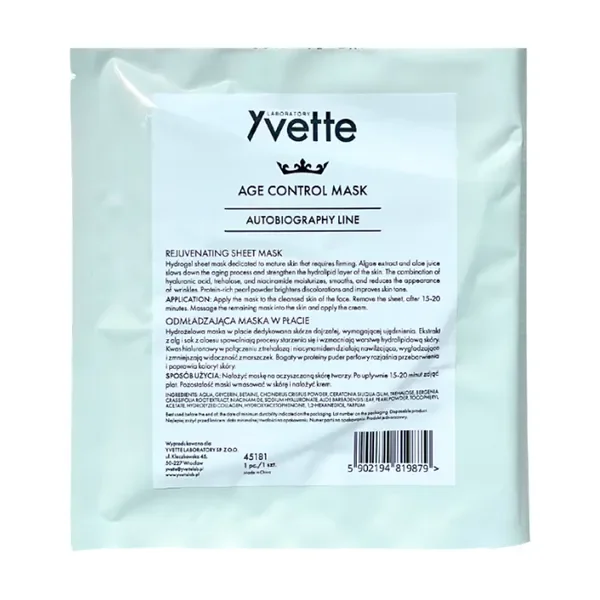 Age Control Mask odmładzająca maska w płacie 1 szt. [Yvette] - Yvette