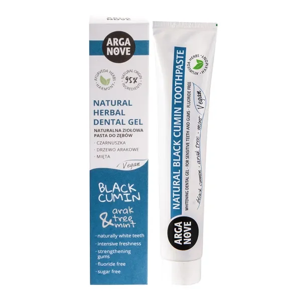 Ajurwedyjska wybielająca pasta do zębów z czarnuszką, miswakiem i miętą 100g [Arganove] - Arganove
