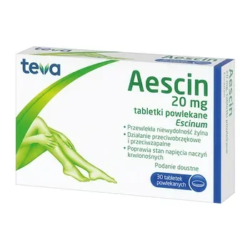 Alfa-escyna 20 mg 30 tabletek [TEVA PHARMACEUTICALS] - TEVA PHARMACEUTICALS