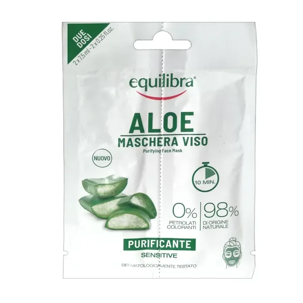 Aloe maseczka do twarzy oczyszczająca 2x7,5ml [Equilibra] - Equilibra
