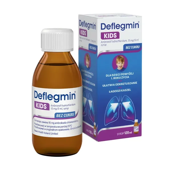 Ambroksolu chlorowodorek 15 mg/5 ml 120 ml [Deflegmin KIDS] - Deflegmin