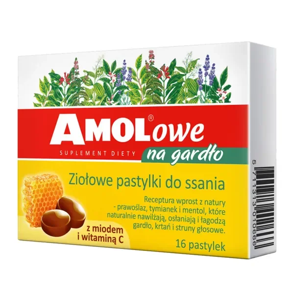 Amolowe Na Gardło z miodem i witaminą C pastylki 16 szt. [Amol] - Amol