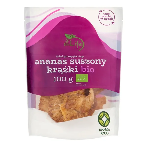 Ananas suszony krążki BIO 100g [BioLife] - BioLife