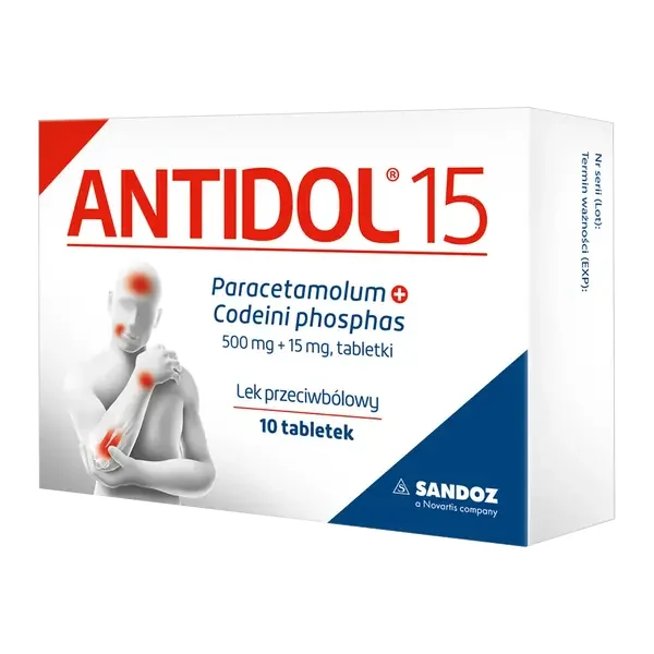 Antidol 15 500mg+15mg 10 tabletek [SANDOZ] - SANDOZ