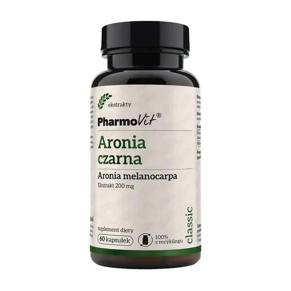 Aronia czarna ekstrakt 20:1 200mg 60 kapsułek [Pharmovit] - Pharmovit