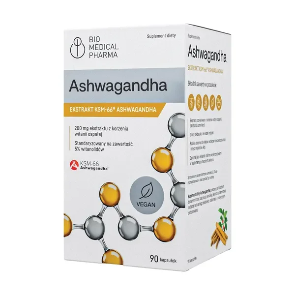 Ashwagandha 200 mg 90 kapsułek [Bio Medical Pharma] - Bio Medical Pharma