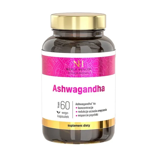 Ashwagandha 500mg 60 kapsułek [Noble Health] - Noble Health
