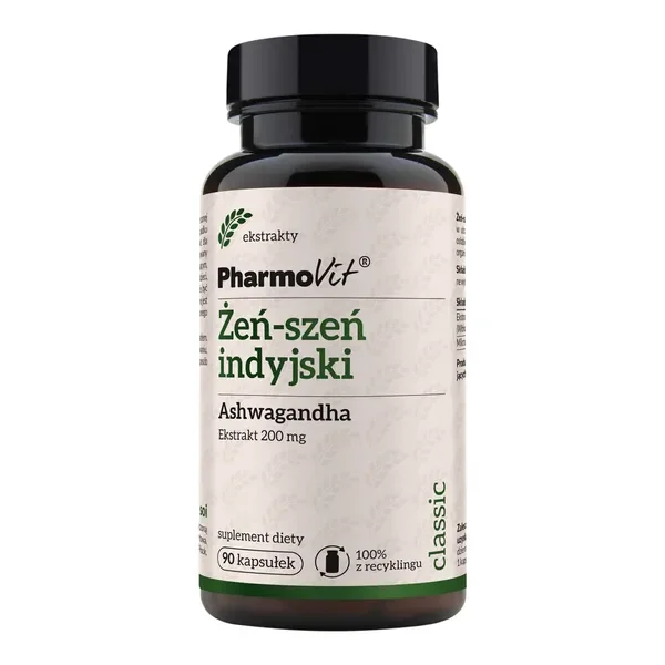Ashwagandha ekstrakt 20:1 200mg 90 kapsułek [Pharmovit] - Pharmovit