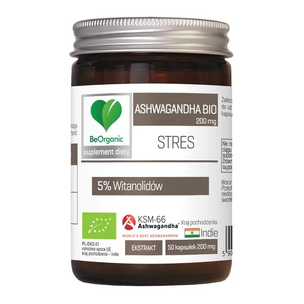 Ashwagandha KSM-66 200mg 50 kapsułek [BeOrganic] - BeOrganic