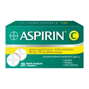 Aspirin C 400 mg + 240 mg 20 tabletek [BAYER] - BAYER
