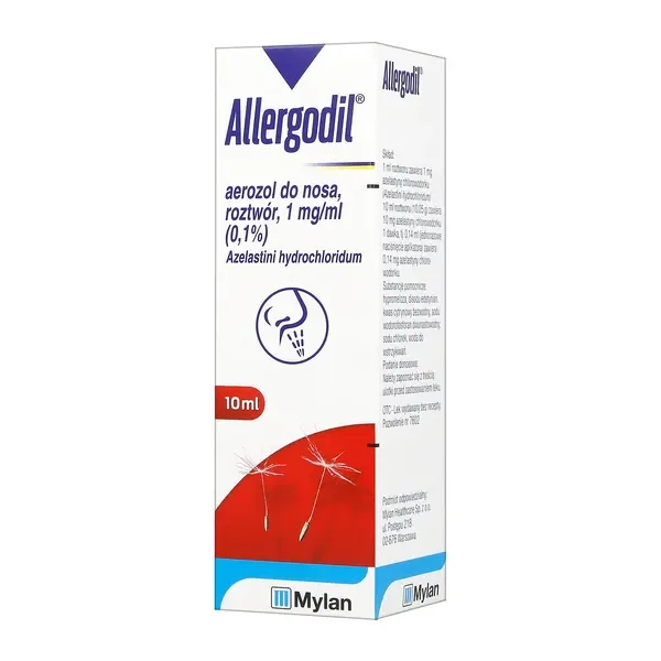 Azelastyna 1 mg/ml aerozol do nosa 10 ml [Allergodil] - Allergodil