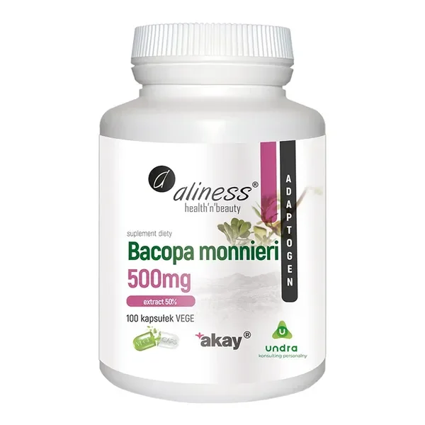 Bacopa Monnieri 500 mg 100 kapsułek [Aliness] - Aliness Health'N'Beauty
