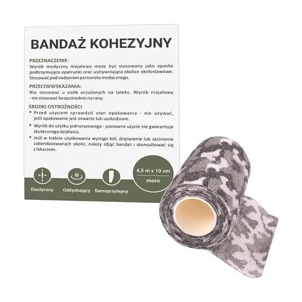 Bandaż kohezyjny 10 cm x 4,5 m moro [Paso] - Paso