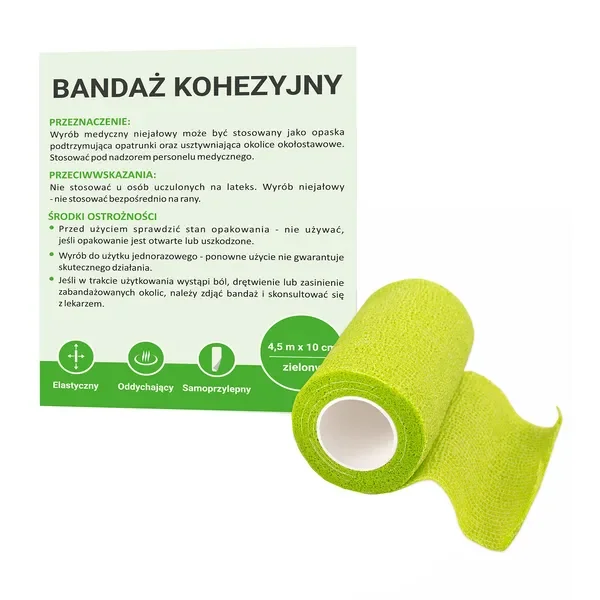 Bandaż kohezyjny 10 cm x 4,5 m [Paso] - Paso