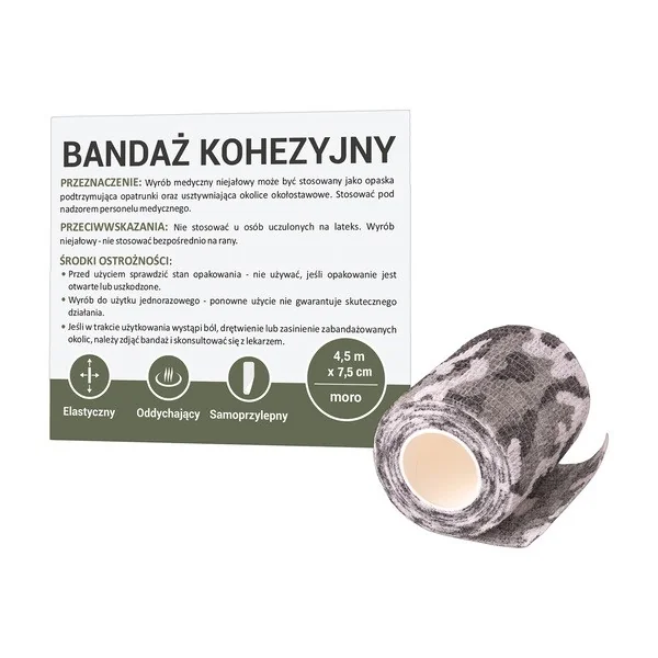 Bandaż kohezyjny 7,5 cm x 4,5 m moro [Paso] - Paso
