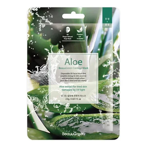 Beauugreen Aloe nawilżająca maska na twarz 23g - Beauugreen