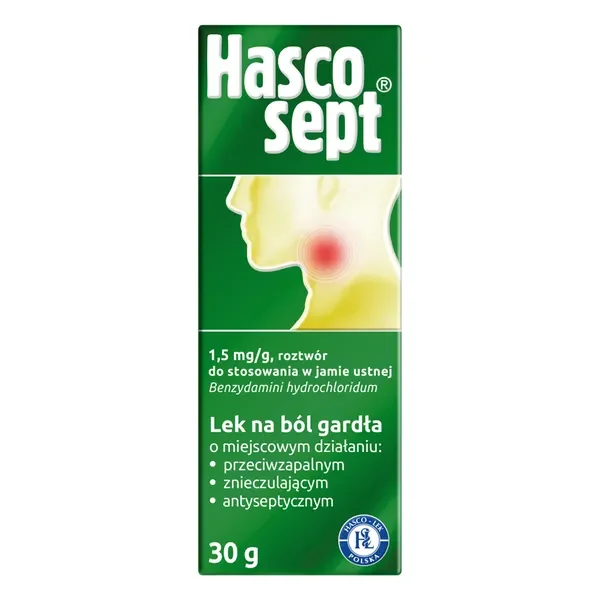 Benzydamina 1,5 mg/g aerozol 30 g [Hascosept] - Hascosept