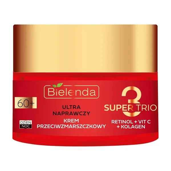 Bielenda Super Trio ultra naprawczy krem przeciwzmarszczkowy RETINOL + VIT C + KOLAGEN 60+ 50ml - Bielenda