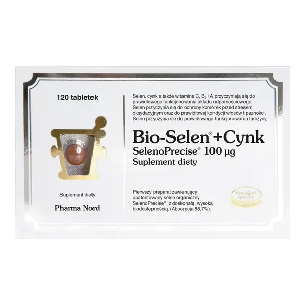 Bio-Selen + Cynk 100 µg + 15 mg 120 tabletek [Pharma Nord] - Pharma Nord