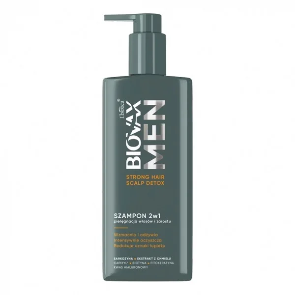 Biovax Men Strong Hair & Scalp Detox szampon 2w1 200ml - Biovax