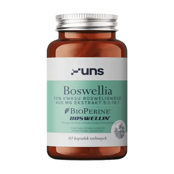 Boswellia + Bioperine 400mg 60 kapsułek [Uns] - Uns