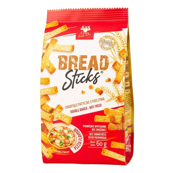 Bread Striks Przekąska z pieczywa o smaku pizzy 60g [Bread Stix] - Bread Stix