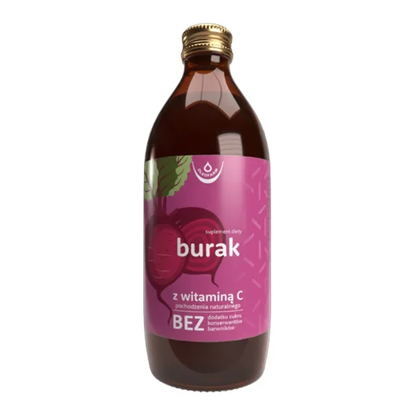 Burak z witaminą C pochodzenia naturalnego sok 500ml [Oleofarm] - Oleofarm