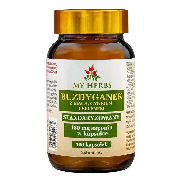 Buzdyganek z maca, cynkiem i selenem 100 kapsułek [My Herbs] - My Herbs