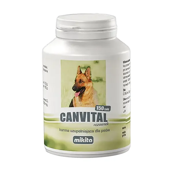 Canvital + czosnek karma uzupełniająca dla psów 150 tabletek [Mikita] - Mikita