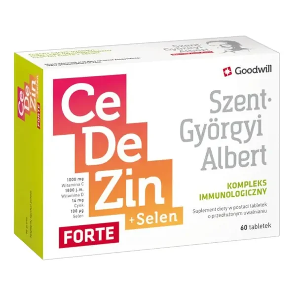 CeDeZin Forte + Selen Kompleks Immunologiczny 1000mg Witamina C + 14mg Cynk + 100μg Selen + 45μg Witamina D 60 tabletek [Goodwill] - Goodwill