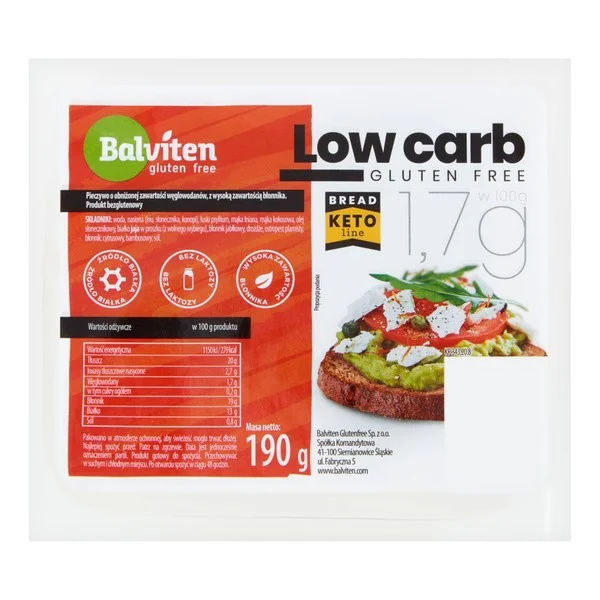 Chleb bezglutenowy Low Carb keto 190g [BALVITEN] - BALVITEN
