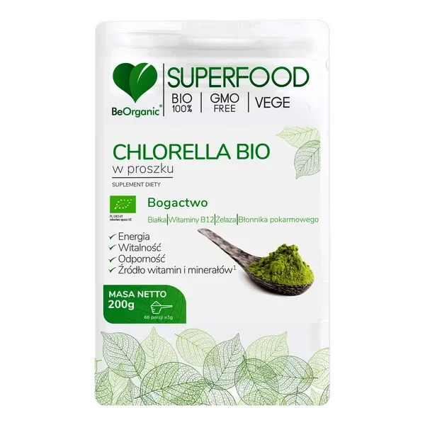 Chlorella Bio proszek 200g [BeOrganic] - BeOrganic