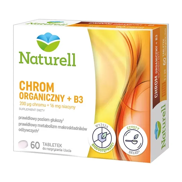 Chrom 200 µg + Niacyna 16 mg 60 tabletek [Naturell] - Naturell