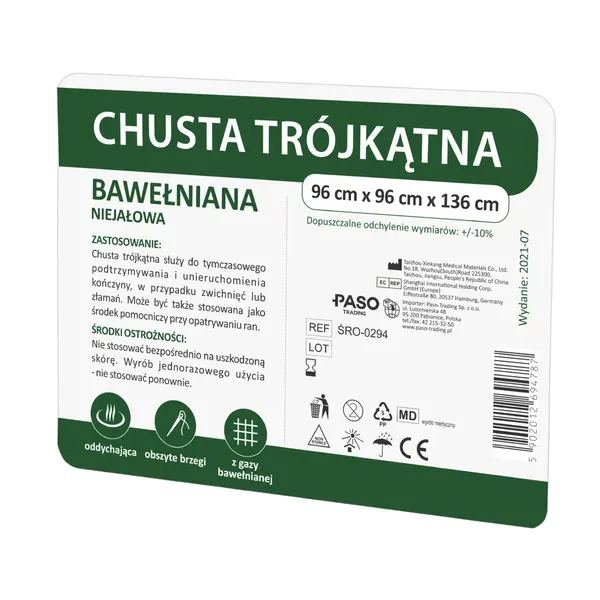 Chusta trójkątna bawełniana niejałowa 1 szt. [TAIZHOU XINKANG] - TAIZHOU XINKANG