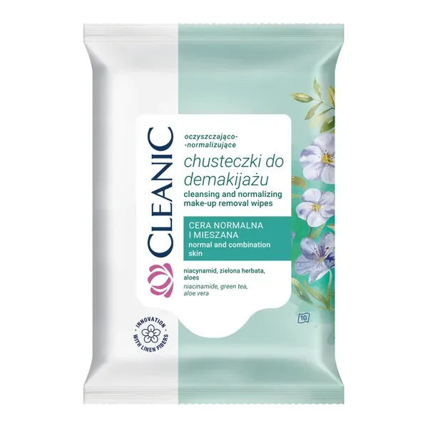 Chusteczki do demakijażu cera normalna i mieszana 10 szt. [Cleanic] - Cleanic