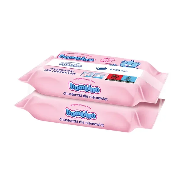 Chusteczki nawilżające dla niemowląt 2x63 szt [Bambino] - Bambino