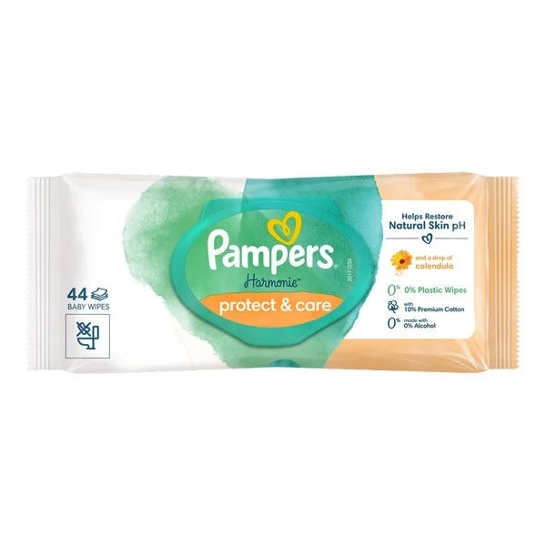 Chusteczki nawilżane Harmonie Protect&Care 44 szt. [Pampers] - Pampers