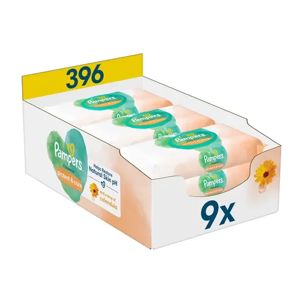 Chusteczki nawilżane Harmonie Protect&Care 9x44szt [Pampers] - Pampers