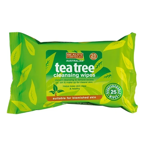 Chusteczki oczyszczające do twarzy Tea Tree 25 szt. [Beauty Formulas] - Beauty Formulas
