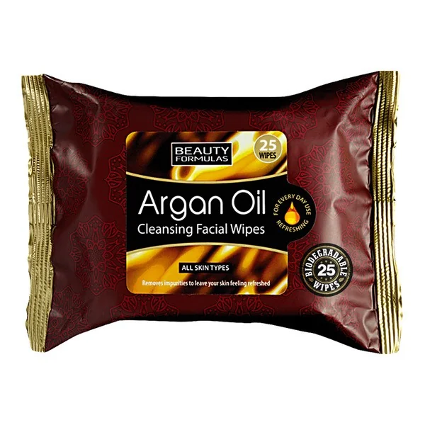 Chusteczki oczyszczające z olejem arganowym 25 szt. [Beauty Formulas] - Beauty Formulas