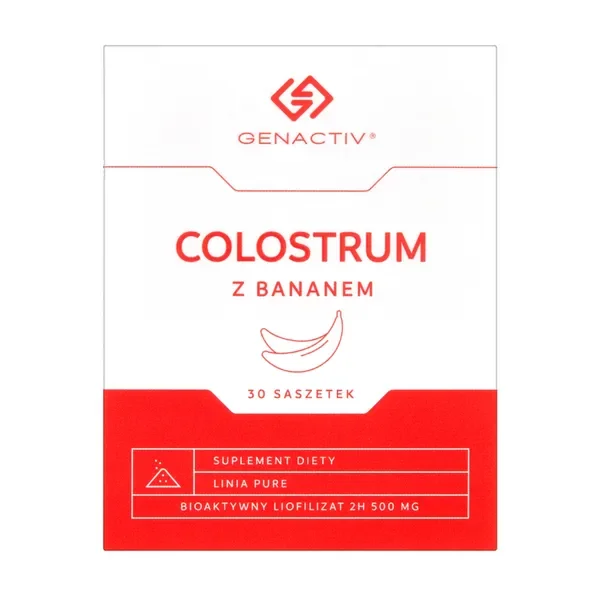 Colostrum z bananem 500 mg 30 saszetek [Genactiv] - Genactiv