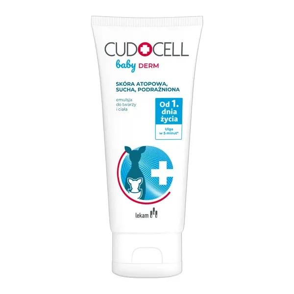 Cudocell Baby Derm Bezzapachowa emulsja do twarzy i ciała dla skóry suchej i atopowej 180ml - Cudocell Baby Derm