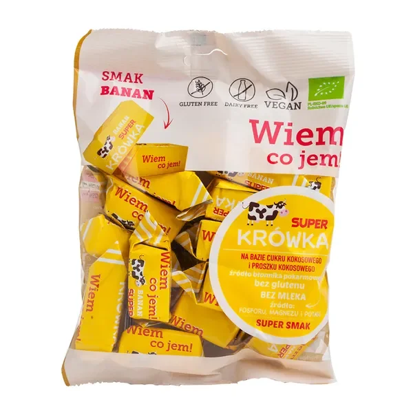 Cukierki krówki smak bananowy bez mleka BIO 150g [Super Krówka] - Super Krówka