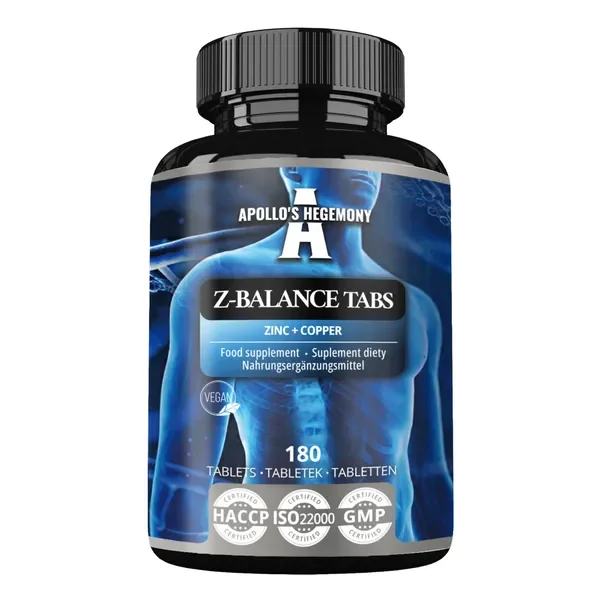 Cynk 12,5 mg + Miedź 1,25 mg 180 tabletek [Apollo's Hegemony] - Apollo's Hegemony