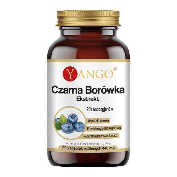 Czarna borówka ekstrakt 350mg 100 kapsułek [Yango] - Yango